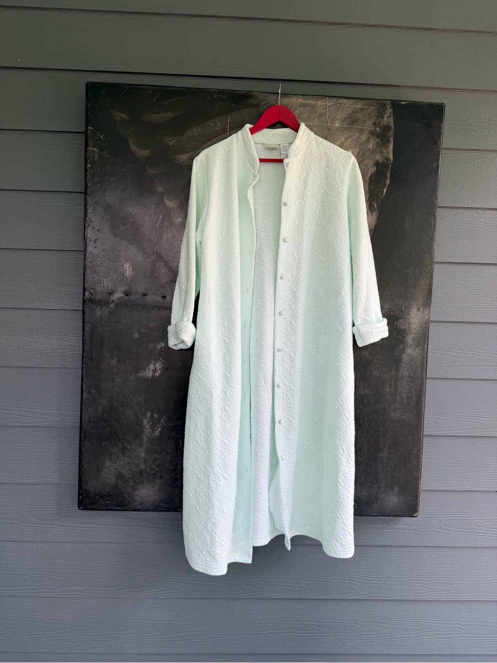 delicates Mint Green Long Button-Front Robe